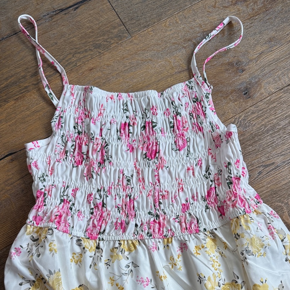 Chicwish Floral Maxi Dress in Pink, Yellow, and Blue - Picture 6 of 9